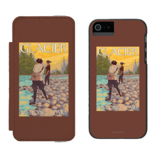 Women Fly Fishing - Glacier National Park, MT Incipio Watson™ iPhone 5 Wallet Case