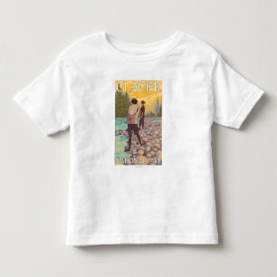 Women Fly Fishing - Glacier National Park, MT Toddler T-Shirt