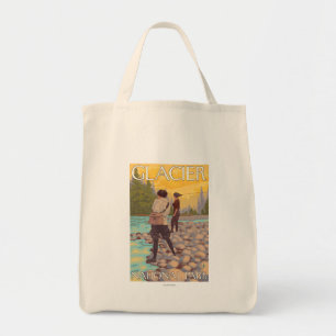 Women Fly Fishing - Glacier National Park, MT Tote Bag