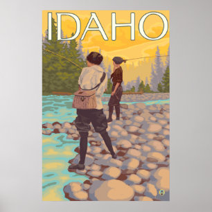 Women Fly Fishing - Idaho Poster
