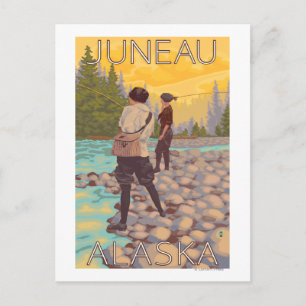 Women Fly Fishing - Juneau, Alaska Postcard