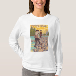 Women Fly Fishing - Ketchikan, Alaska T-Shirt