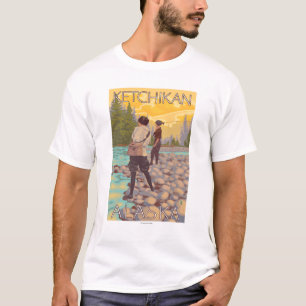 Women Fly Fishing - Ketchikan, Alaska T-Shirt