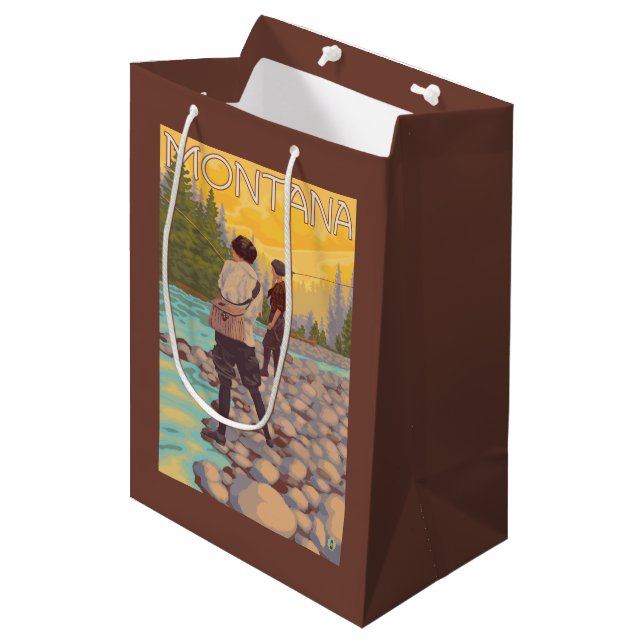 Women Fly Fishing - Montana Medium Gift Bag (Front Angled)