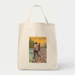 Women Fly Fishing - Mount Adams, Washington Tote Bag