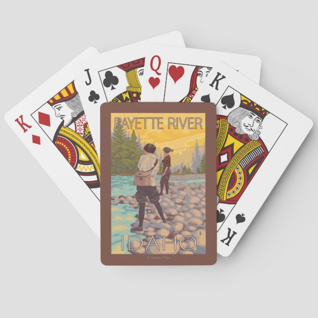 Women Fly Fishing - Payette River, Idaho Playing Cards (Back)