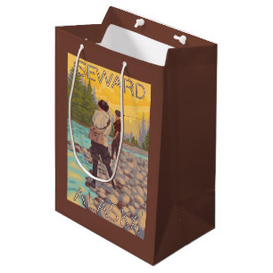 Women Fly Fishing - Seward, Alaska Medium Gift Bag