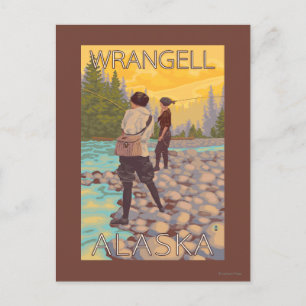 Women Fly Fishing - Wrangell, Alaska Postcard