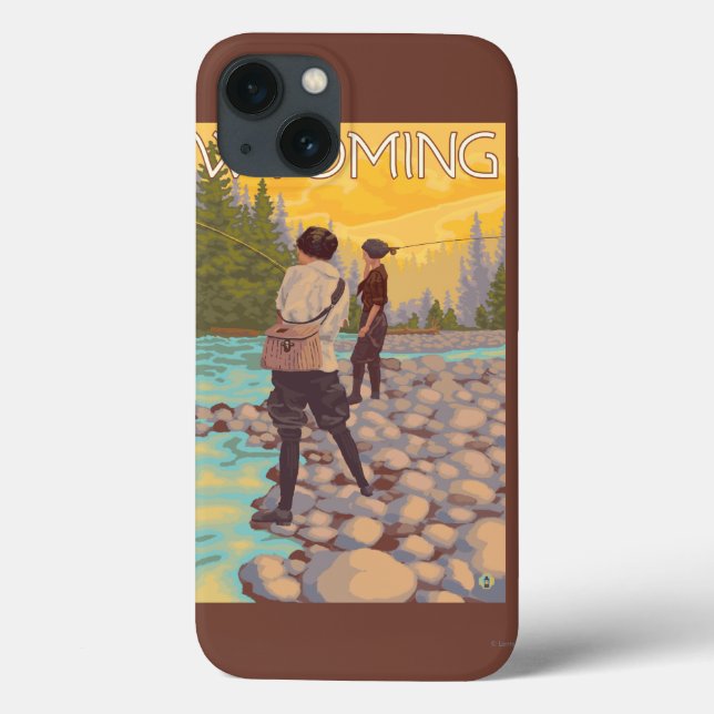 Women Fly Fishing - Wyoming Case-Mate iPhone Case (Back)