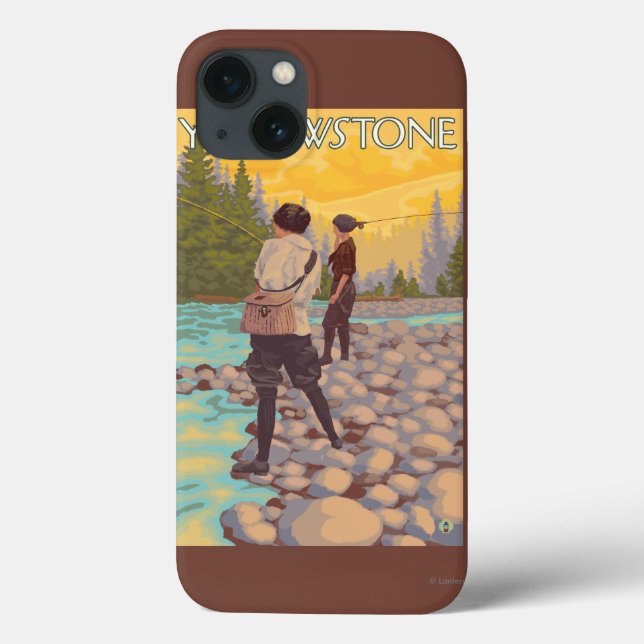 Women Fly Fishing - Yellowstone National Park Case-Mate iPhone Case (Back)