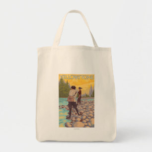 Women Fly Fishing - Yellowstone National Park Tote Bag