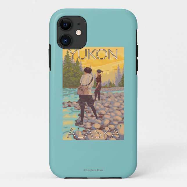 Women Fly Fishing - Yukon, Alaska Case-Mate iPhone Case (Back)