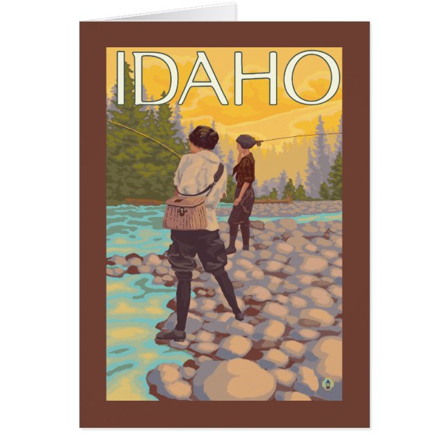 Women Fly FishingIdahoVintage Travel Poster (Front)