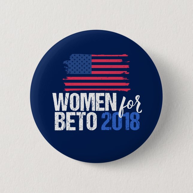 Women for Beto 2018 | O'Rourke for Senate 6 Cm Round Badge (Front)