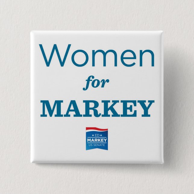 WOMEN FOR MARKEY 15 CM SQUARE BADGE (Front)