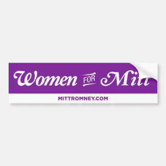 Women For Mitt Romney Bumper Sticker (Purple)
