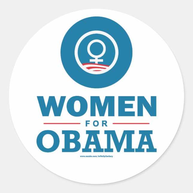 Women for Obama Classic Round Sticker (Front)