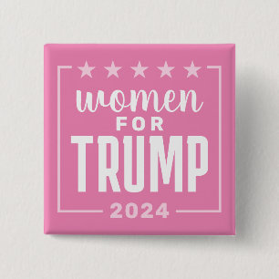 Women for Trump - 2024 pink design 15 Cm Square Badge