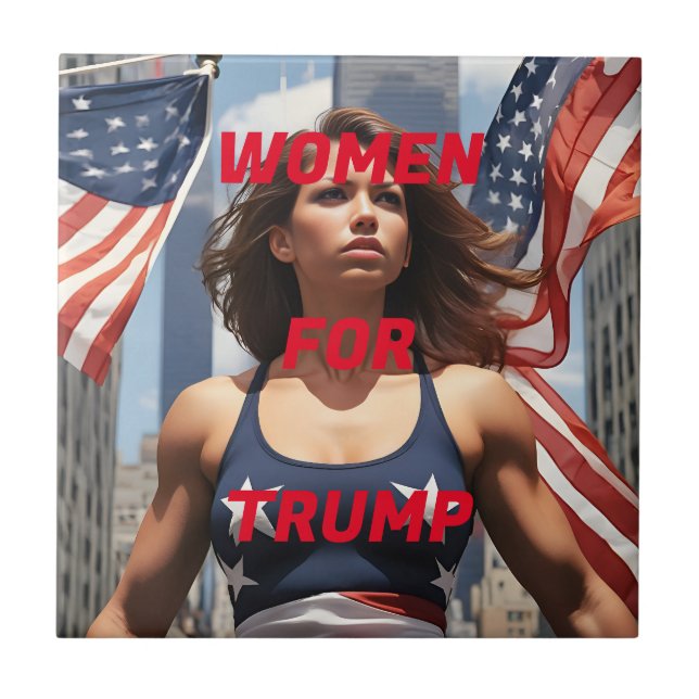 WOMEN FOR TRUMP CERAMIC TILE (Front)