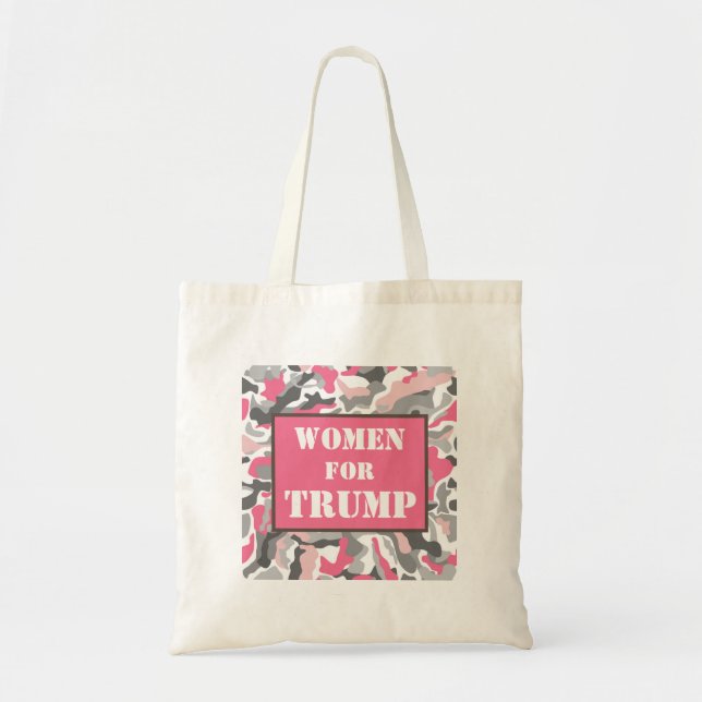 Women for TRUMP Pink Camo Pattern Tote Bag (Front)