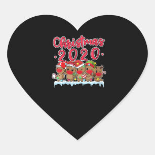 Women Funny Christmas 2020 Otters Face Mask Otters Heart Sticker