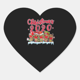 Women Funny Christmas 2020 Otters Face Mask Otters Heart Sticker