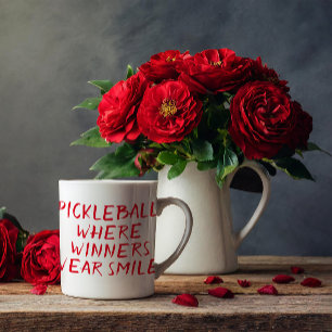 Women Funny Pickleball Where Winners Wear Smiles Coffee Mug