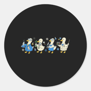 Women Funny Silly Goose Science Teacher Stem Ck To Classic Round Sticker