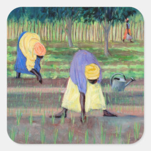 Women Gardening 2005 Square Sticker