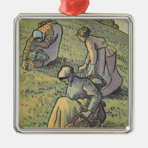 Women Gathering Mushrooms, from 'Travaux des Champ Metal Ornament