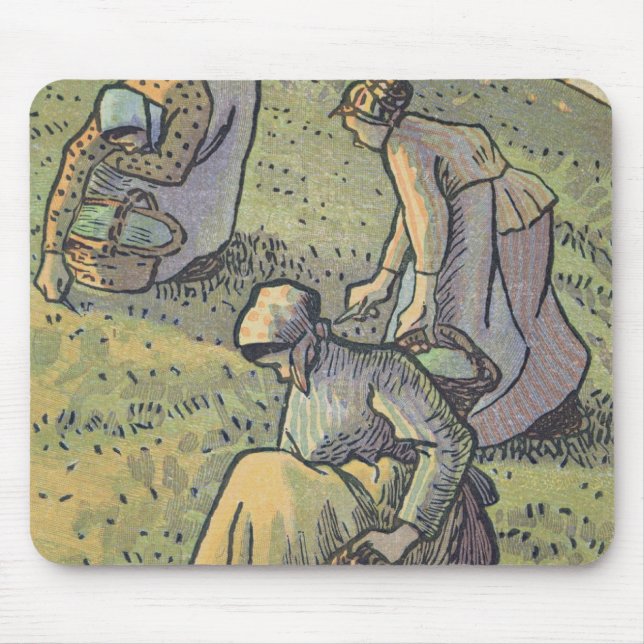 Women Gathering Mushrooms, from 'Travaux des Champ Mouse Pad (Front)