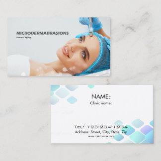 Women getting microdermabrasion skin treatment business card