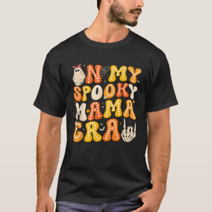 Women Ghost In My Spooky Mama Era Groovy Halloween T-Shirt