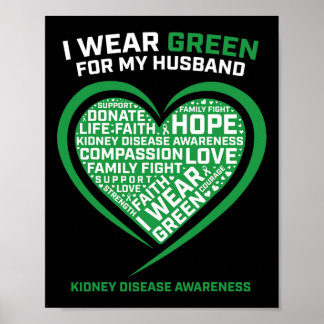 Women Gifts Husband Kidney Transplant Disease Awar Poster