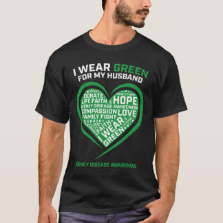 Women Gifts Husband Kidney Transplant Disease Awar T-Shirt