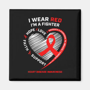 Women Gifts Warrior Red Fighter Heart Disease Awar Magnet