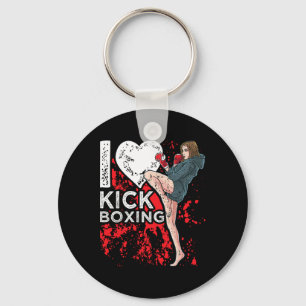 Women Girl Kickboxer I Love Kickboxing Key Ring