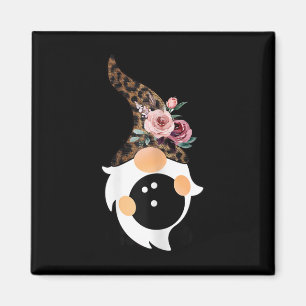Women Girls Cute Bowling And Gnome With Leopard Fl Magnet