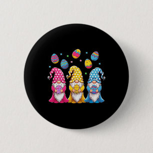 Women Girls Cute Gnome Easter Gnome Eggs Happy Eas 6 Cm Round Badge