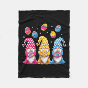 Women Girls Cute Gnome Easter Gnome Eggs Happy Eas Fleece Blanket