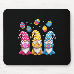 Women Girls Cute Gnome Easter Gnome Eggs Happy Eas Mouse Pad
