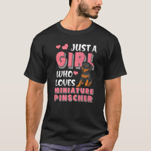 Women Girls Dog  Dog Miniature Pinscher Min Pinsch T-Shirt