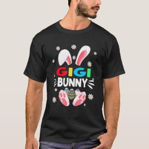 Women Girls Gigi Bunny Eggs Hunting Cute Easter Da T-Shirt