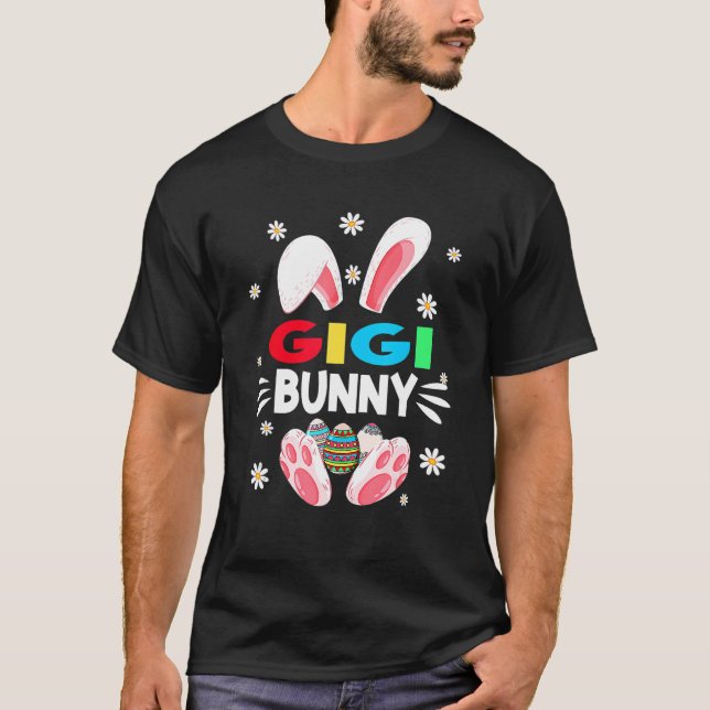 Women Girls Gigi Bunny Eggs Hunting Cute Easter Da T-Shirt (Front)