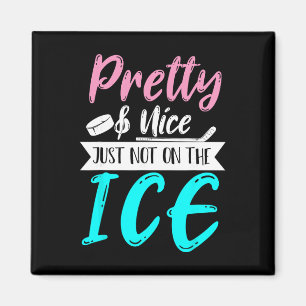Women Girls Hockey Goalie Hockey Player Funny Ice Magnet