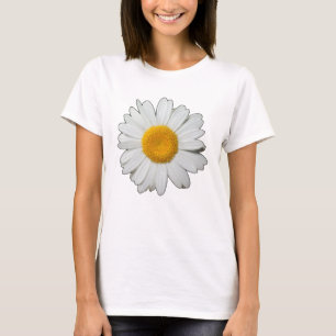 Women Girls White Daisy Flower T-Shirt