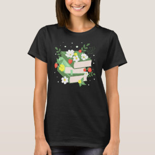 Women Girls Wild Flower Books Reading Book Nerds T-Shirt