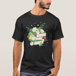 Women Girls Wild Flower Books Reading Book Nerds T-Shirt
