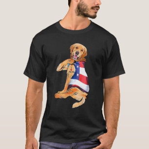 Women Golden Retriever Dog Tattoo I Loves Mum T-Shirt