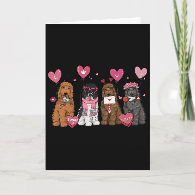 Women Goldendoodle Mum Valentine's Day Goldendoodl Card (Front)